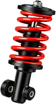 Amortisseur et ressort de suspension rouge